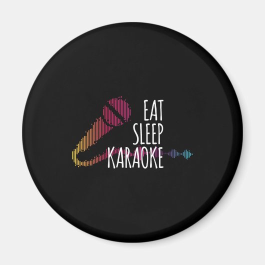 Eat Sleep Karaoke Microphone Music Singing Gift Magneet (Voorkant)