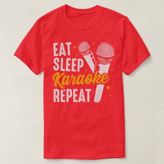 Eat Sleep Karaoke Repeat Party Singer Gift T-shirt (Design voorkant)