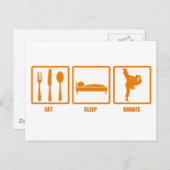 Eat Sleep Karate Briefkaart (Voorkant / Achterkant)