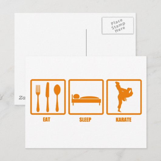 Eat Sleep Karate Briefkaart (Voorkant / Achterkant)