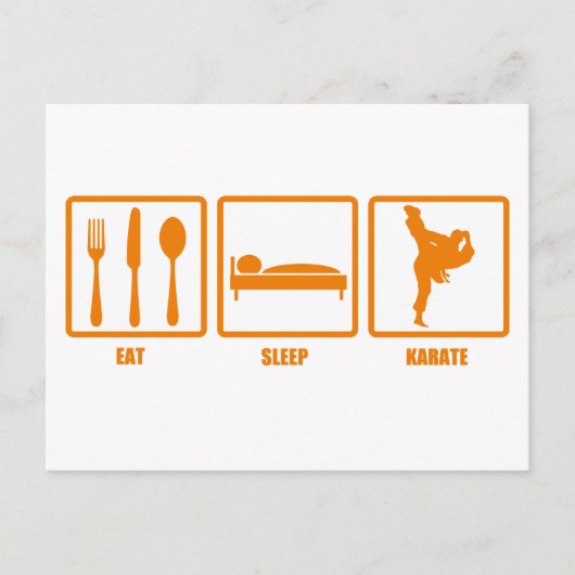 Eat Sleep Karate Briefkaart (Voorkant)
