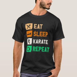 Eat Sleep Karate Herhaal Mannen Judo Kendo T-shirt