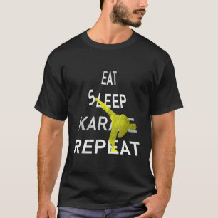 Eat Sleep Karate Herhalen Funny Karate Quote Graph T-shirt