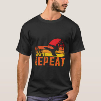 Eat Sleep Karate Herhalen T-shirt