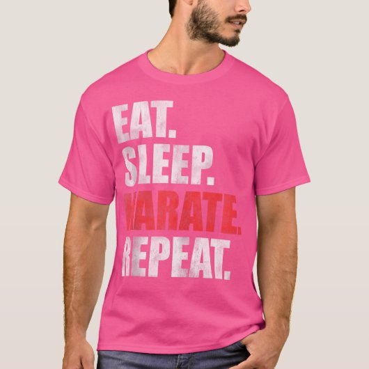 Eat Sleep Karate Herhalen T-shirt (Voorkant)