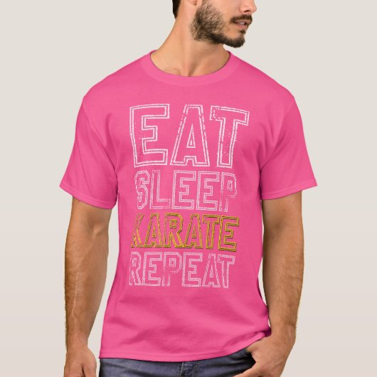 Eat Sleep Karate Herhalen T-shirt (Voorkant)