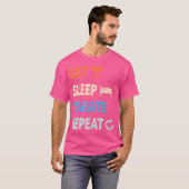 Eat Sleep Karate Herhalen T-shirt (Voorkant volledig)