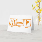 Eat Sleep Karate Kaart (Gele Bloem)