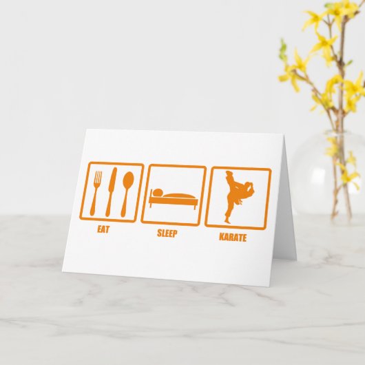 Eat Sleep Karate Kaart (Gele Bloem)