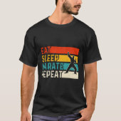Eat Sleep Karate Repeat – Funny Retro Karate T-shirt (Voorkant)