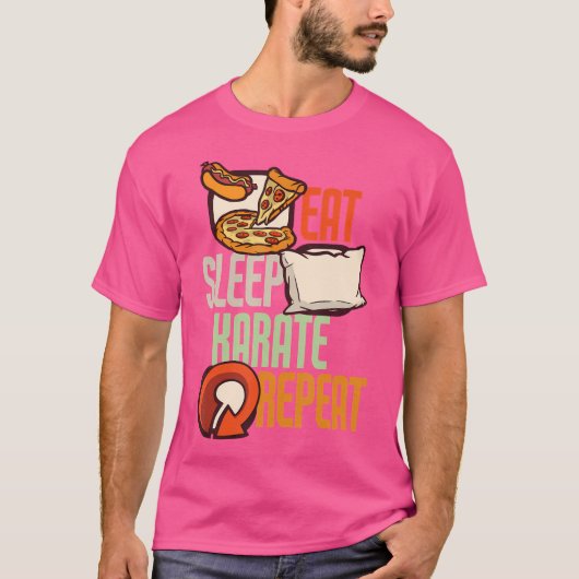 Eat Sleep Karate Repeat Karate T-shirt (Voorkant)