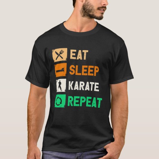 Eat Sleep Karate Repeat Men Women Judo Kendo T-shirt (Voorkant)