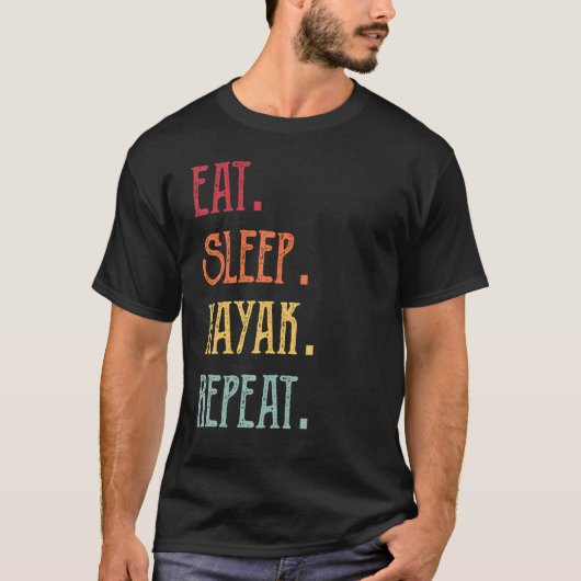 Eat Sleep Kayak Repeat T-shirt (Voorkant)