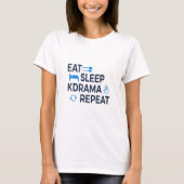 Eat Sleep Kdrama Herhalen T-shirt (Voorkant)