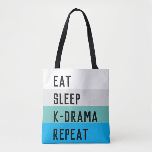 EAT SLEEP KDRAMA REPEAT CANVAS TAS (Voorkant)