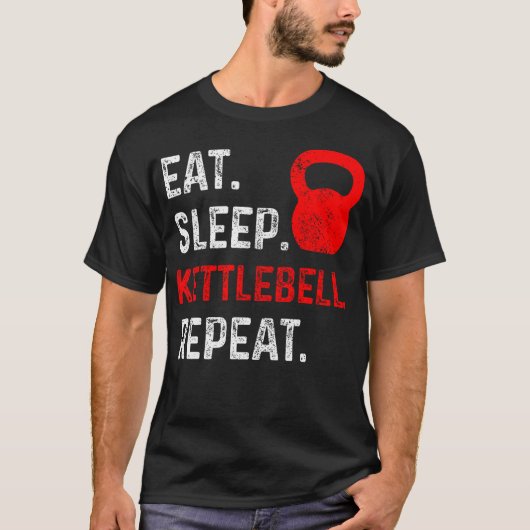 Eat Sleep Kettlebell Fitness Gym T-shirt (Voorkant)