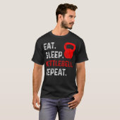 Eat Sleep Kettlebell Fitness Gym T-shirt (Voorkant volledig)