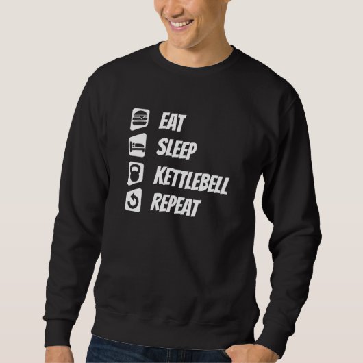 Eat Sleep Kettlebell Herhalen Trui (Voorkant)