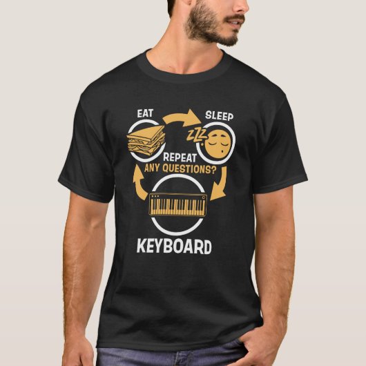 Eat Sleep Keyboard Herhalen - Funny Keyboard T-shirt (Voorkant)