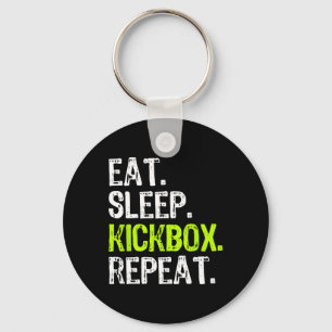 Eat Sleep Kickbox Herhaal Kickboksen Kick Boxing F Sleutelhanger