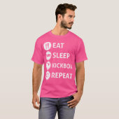 Eat Sleep Kickbox Herhaal voor Kickboksen T-shirt (Voorkant volledig)