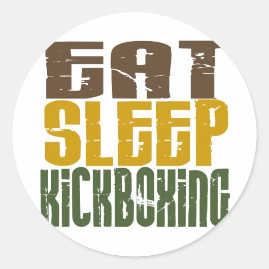 Eat Sleep Kickboxing 1 Ronde Sticker (Voorkant)