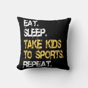 Eat Sleep Kinder naar sporten Herhaal Fun Sports M Kussen