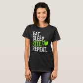 Eat Sleep Kite Herhalen - Kitesurf T-shirt (Voorkant volledig)