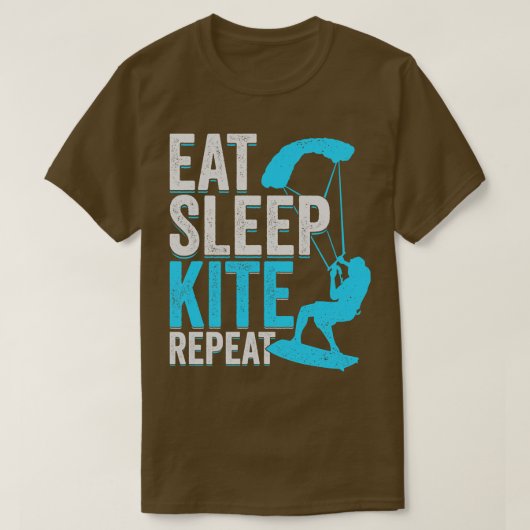 Eat Sleep Kite Kitesurfing Kitesurfer Gift herhale T-shirt (Design voorkant)