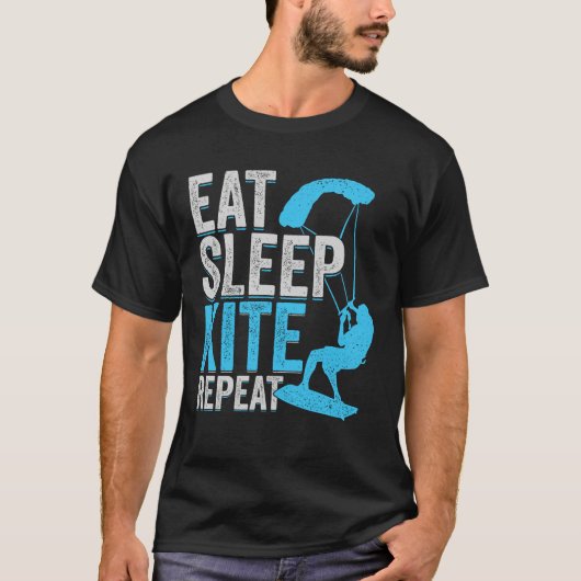 Eat Sleep Kite Repeat Kitesurfing Kitesurfer Gift T-shirt (Voorkant)