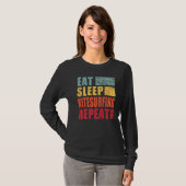 Eat Sleep Kite Surfing Herhalen T-shirt (Voorkant volledig)