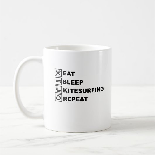 EAT SLEEP KITESURF HERHAALD KOFFIEMOK (Links)