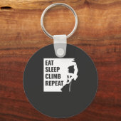 Eat Sleep klimmen Herhalen Sleutelhanger (Voorkant)
