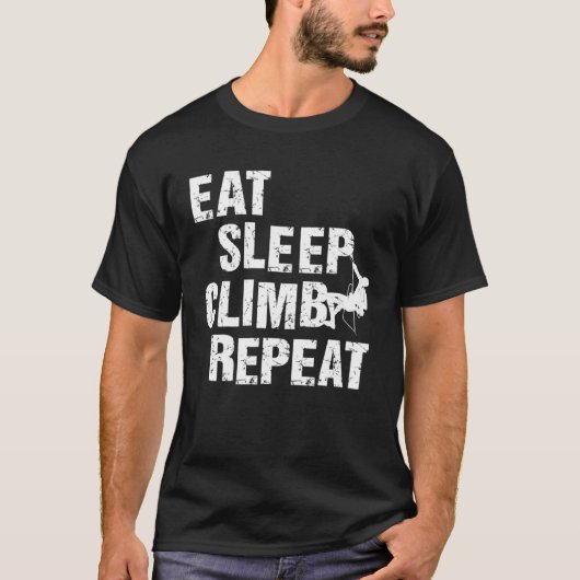 Eat Sleep klimmen Herhaling klimming rotssteen Cl T-shirt (Voorkant)
