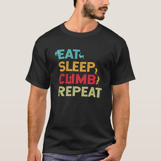Eat Sleep klimmen Herhaling Rock klimmen bij de Bo T-shirt (Voorkant)
