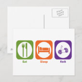 Eat Sleep Knit Briefkaart (Voorkant / Achterkant)