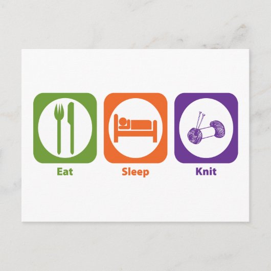 Eat Sleep Knit Briefkaart (Voorkant)