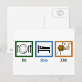 Eat Sleep Knit Briefkaart (Voorkant / Achterkant)