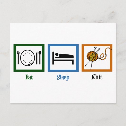 Eat Sleep Knit Briefkaart (Voorkant)