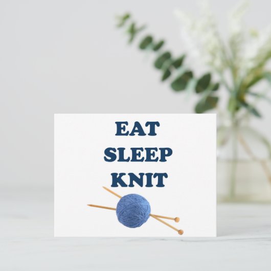 Eat Sleep Knit Briefkaart (Staand voorkant)