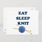 Eat Sleep Knit Briefkaart (Voorkant / Achterkant)
