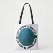 Eat Sleep Knit & Crochet Bold Yarn Ball Crafts Tote Bag (Voorkant)