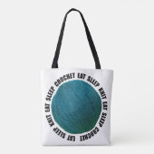 Eat Sleep Knit & Crochet Bold Yarn Ball Crafts Tote Bag (Achterkant)