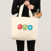 Eat Sleep Knit Grote Tote Bag (Voorkant (product))