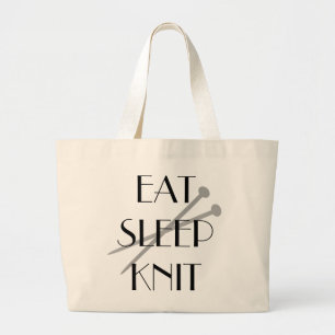 Eat Sleep Knit Grote Tote Bag