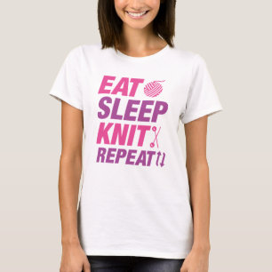 Eat Sleep Knit Herhalen T-shirt