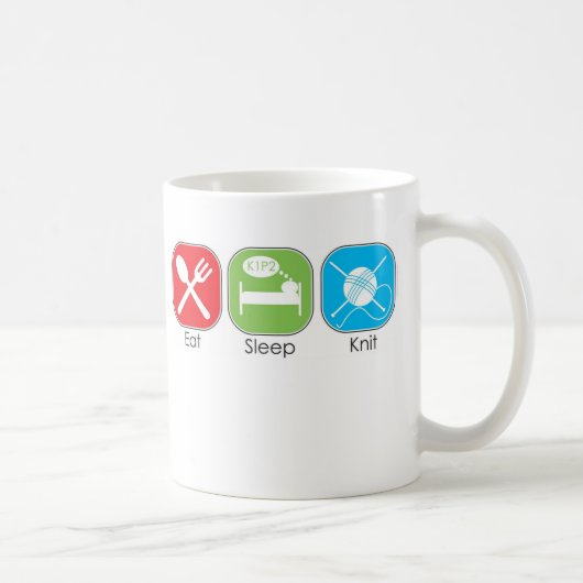 Eat Sleep Knit Koffiemok (Rechts)