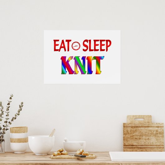 Eat Sleep Knit Poster (Keuken)