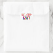 Eat Sleep Knit Ronde Sticker (Tas)