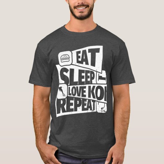 EAT SLEEP koi fish REPEAT Funny koi fish Funny T-shirt (Voorkant)